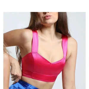 SYLC Hot Pink Satin Bralette Size Large